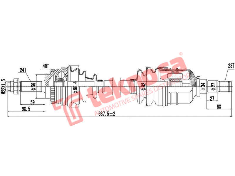 DRIVESHAFT - DTO352 (TEKNOSA)