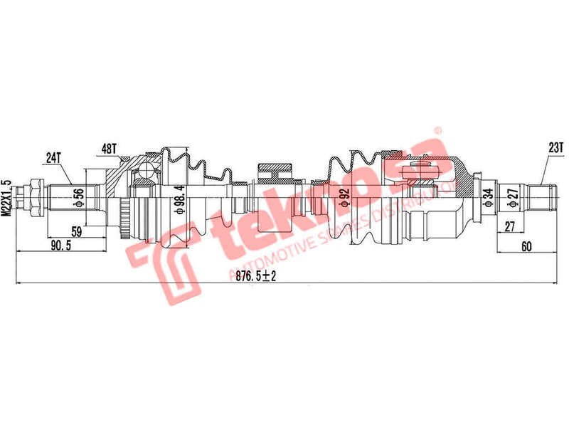 DRIVESHAFT - DTO353 (TEKNOSA)