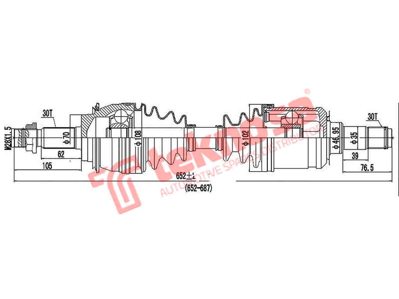 DRIVESHAFT - DTO650 (TEKNOSA)