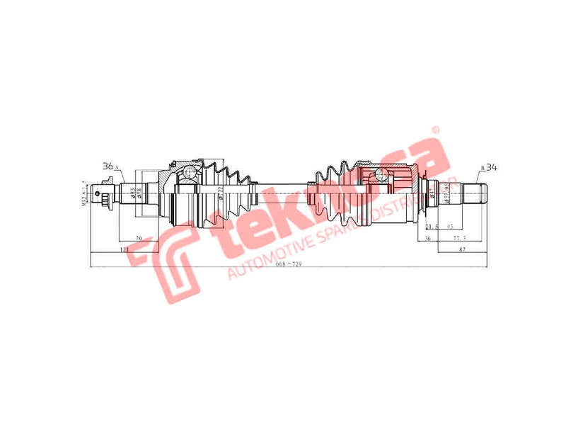 DRIVESHAFT - DTO682 (TEKNOSA)