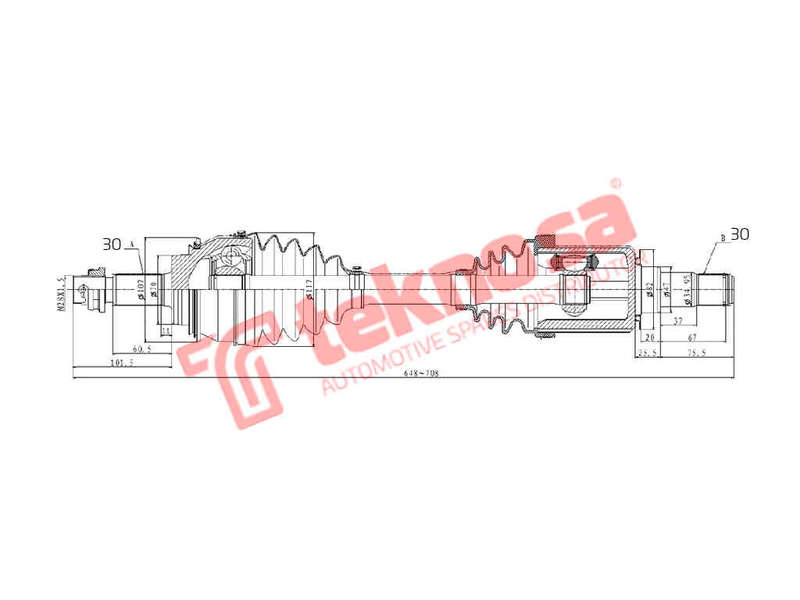 DRIVESHAFT - DTO683 (TEKNOSA)