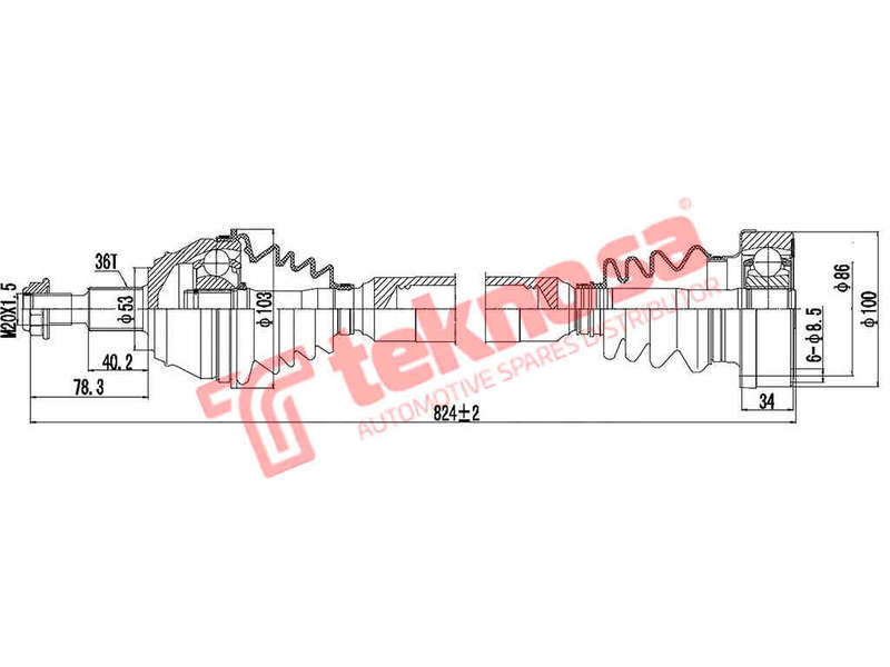 DRIVESHAFT - DVW211 (TEKNOSA)