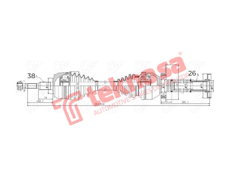 DRIVESHAFT - DVW452 (TEKNOSA)
