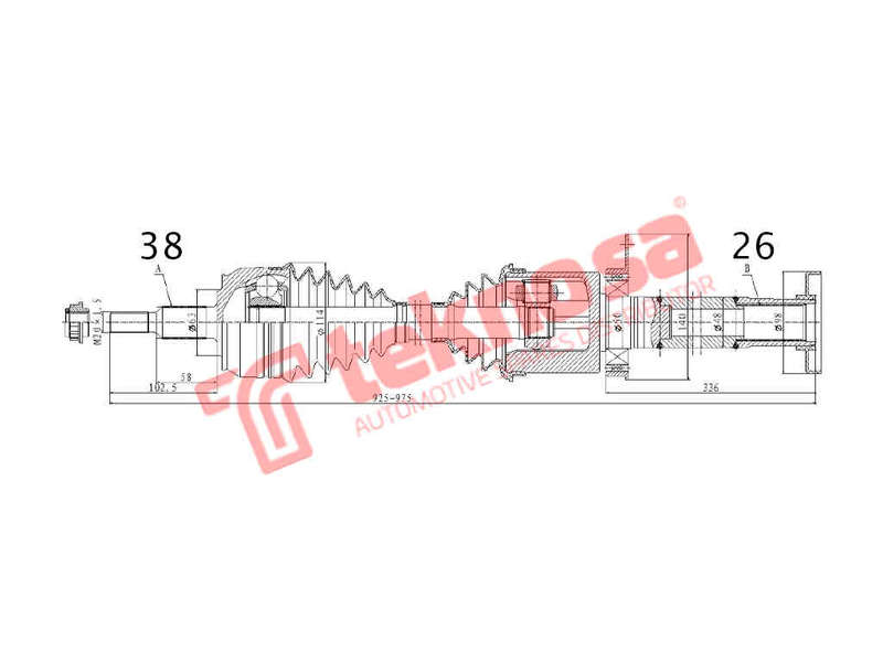 DRIVESHAFT - DVW455 (TEKNOSA)