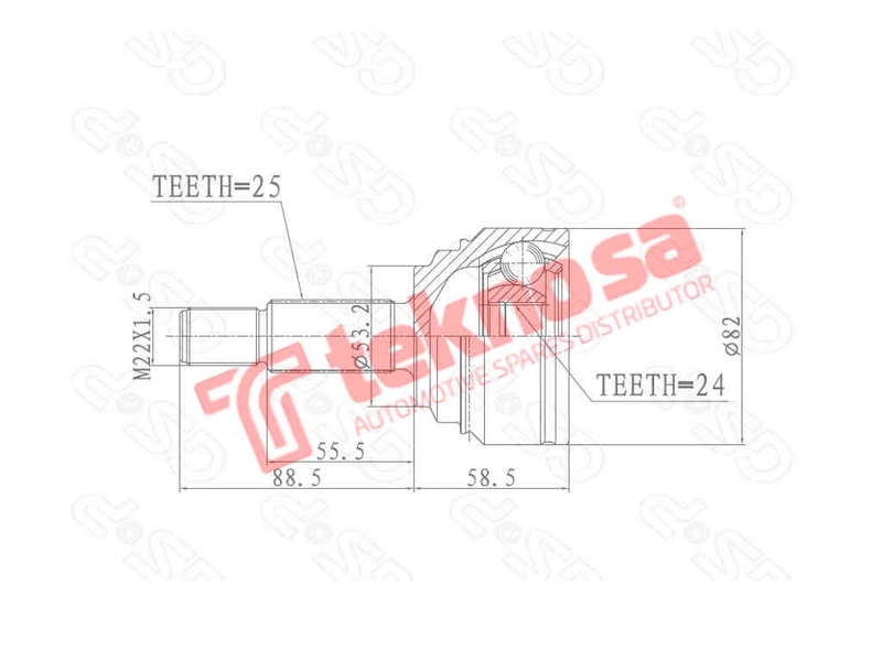 OUTER CV JOINT - FD3031 (TEKNOSA)