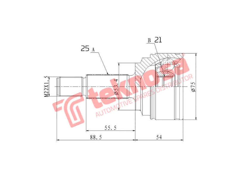 CV OUTER JOINT - FD3035 (TEKNOSA)