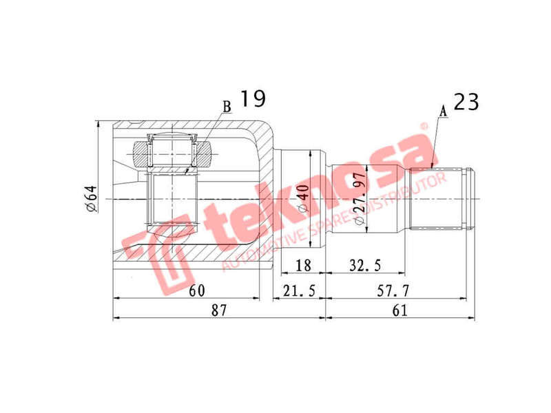 INNER CV JOINT - FD4028 (TEKNOSA)