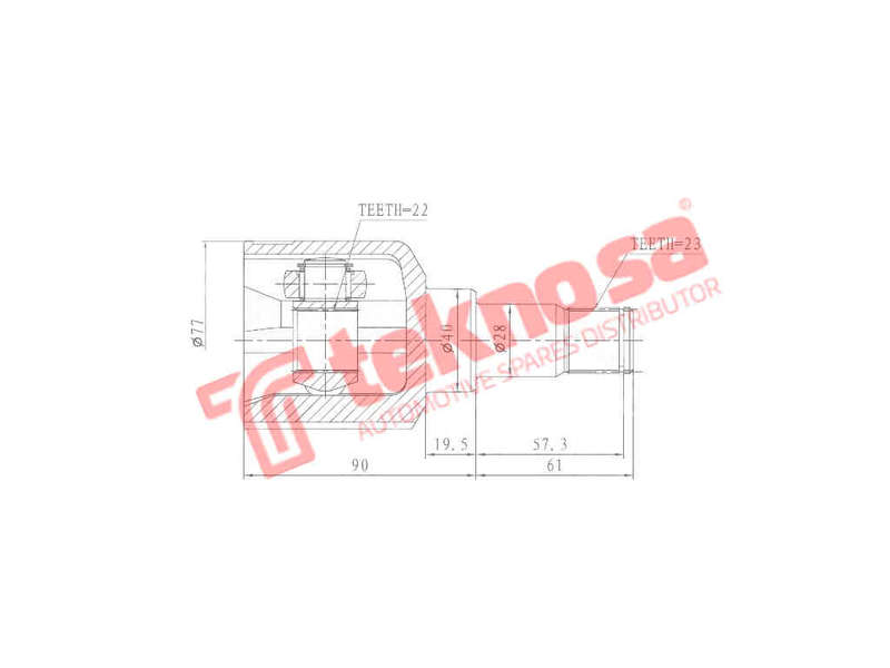 INNER CV JOINT - FD4036 (TEKNOSA)