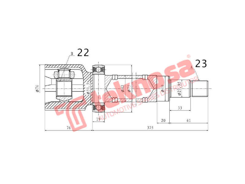 INNER CV JOINT - FD4037 (TEKNOSA)