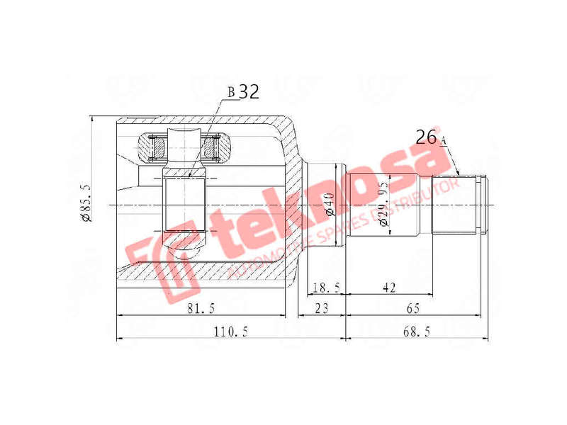 INNER CV JOINT - FD4039 (TEKNOSA)