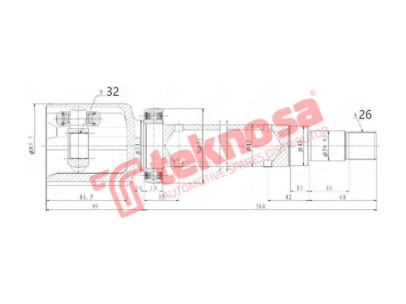 INNER CV JOINT - FD4040 (TEKNOSA)