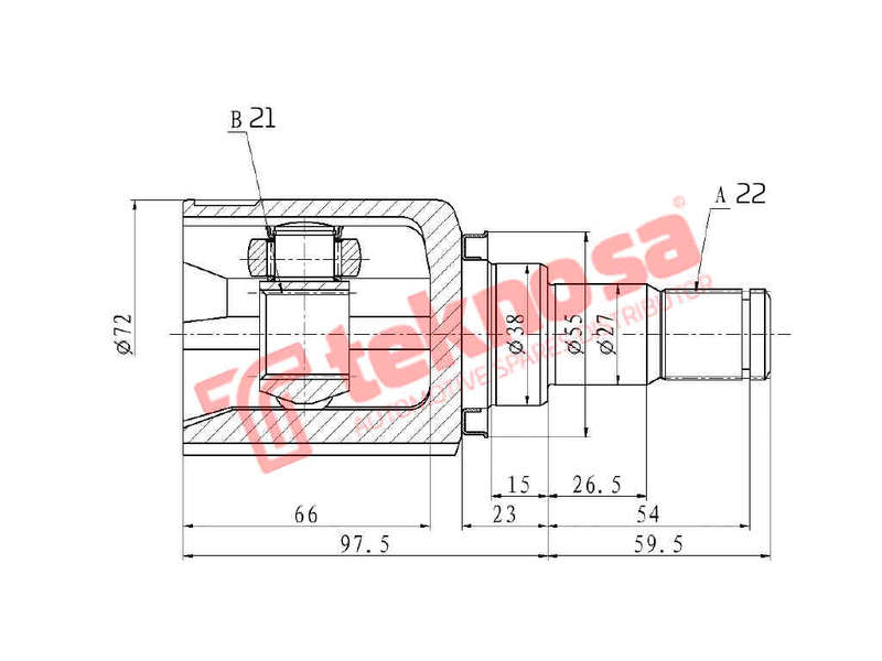 INNER CV JOINT - FD4043 (TEKNOSA)