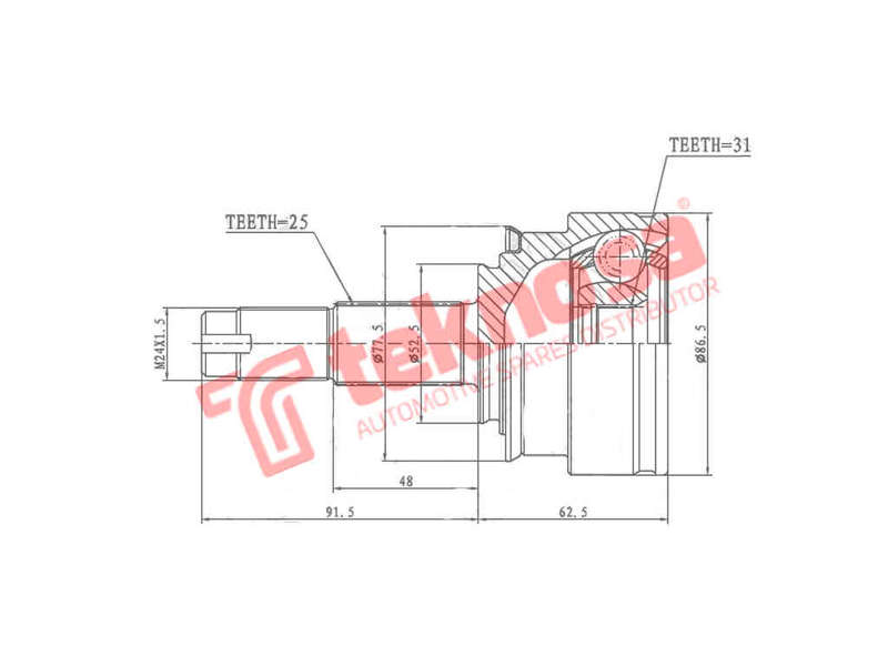 INNER CV JOINT - GM3013 (TEKNOSA)