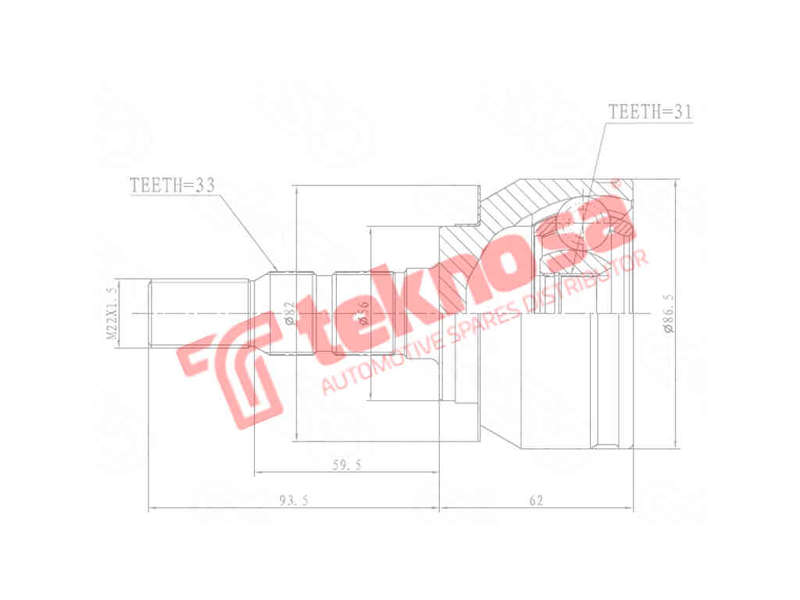 OUTER CV JOINT - GM3014 (TEKNOSA)