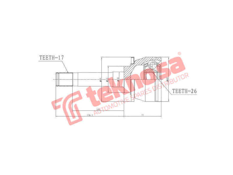 CV OUTER JOINT - GM3016 (TEKNOSA)