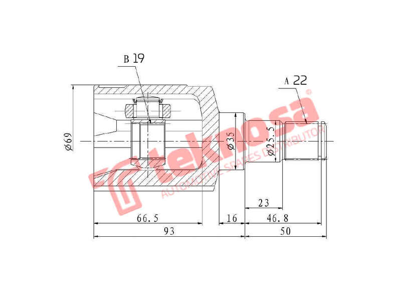INNER CV JOINT - GM4008 (TEKNOSA)