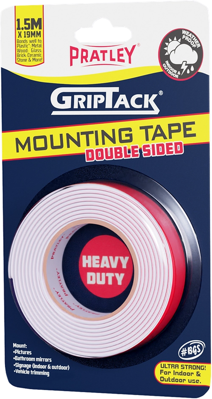 PRATLEY GRIPTACK MOUNTING TAPE 1.5M X 19MM