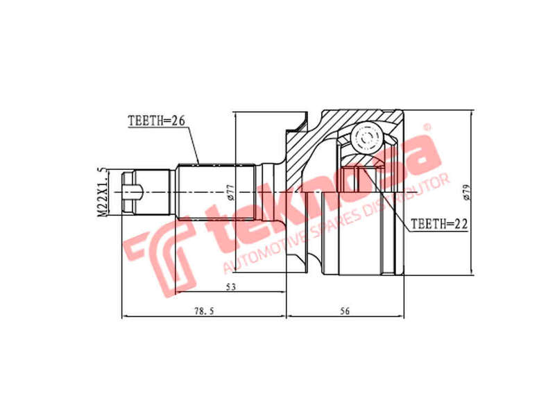 OUTER CV JOINT - HO3019 (TEKNOSA)