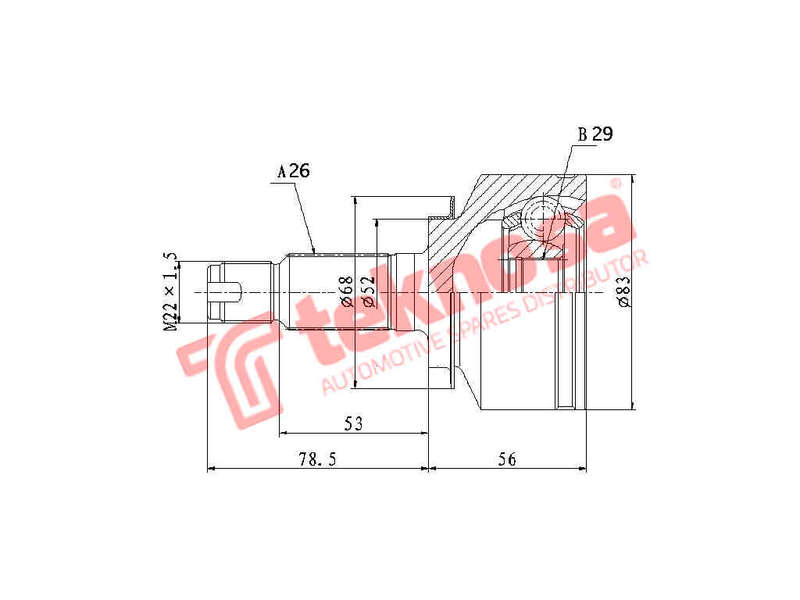 INNER CV JOINT - HO3021 (TEKNOSA)