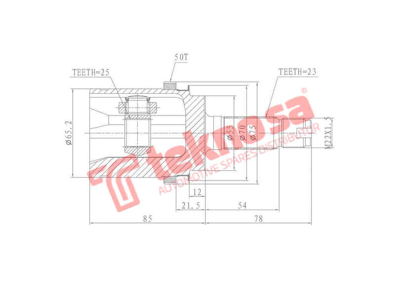CV OUTER JOINT - HO3022 (TEKNOSA)