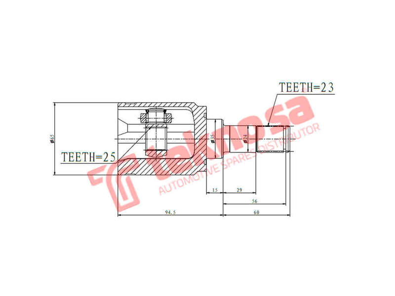 INNER CV JOINT - HO4011 (TEKNOSA)