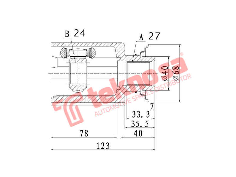 INNER CV JOINT - HO4017 (TEKNOSA)