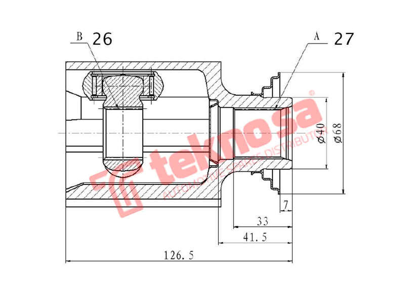 INNER CV JOINT - HO4019 (TEKNOSA)