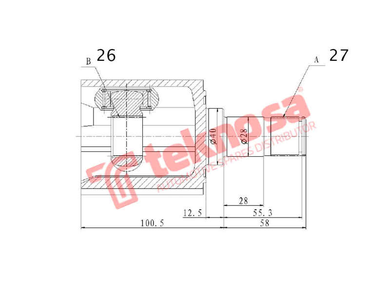 INNER CV JOINT - HO4020 (TEKNOSA)