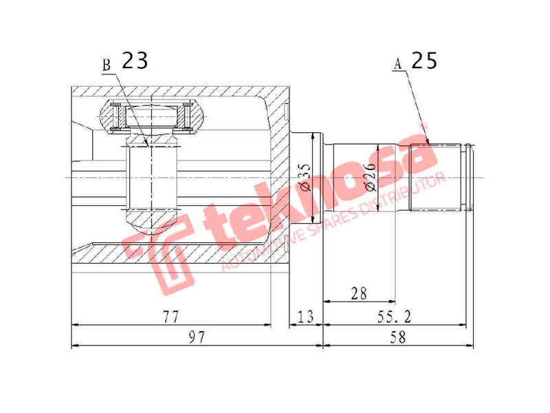 INNER CV JOINT - HO4022 (TEKNOSA)