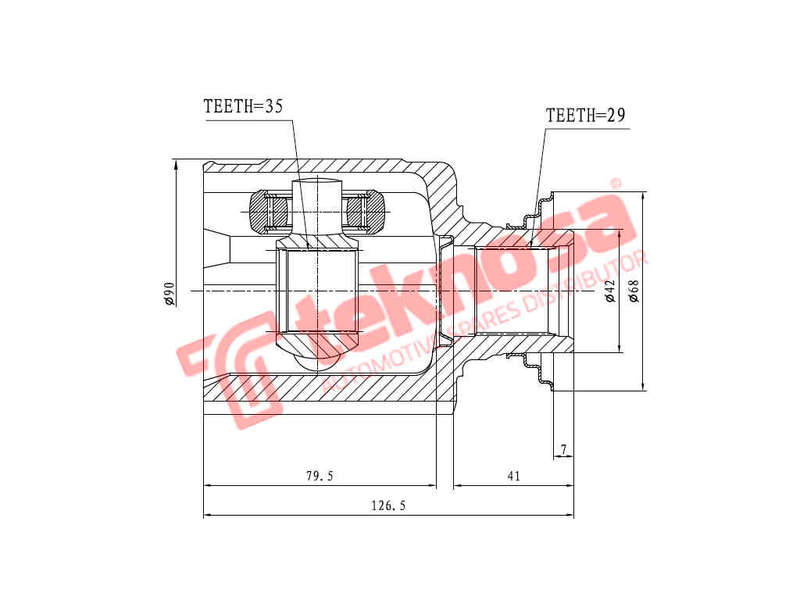 INNER CV JOINT - HO4026 (TEKNOSA)