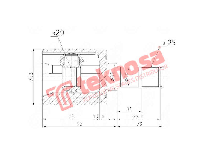 INNER CV JOINT - HO4027 (TEKNOSA)