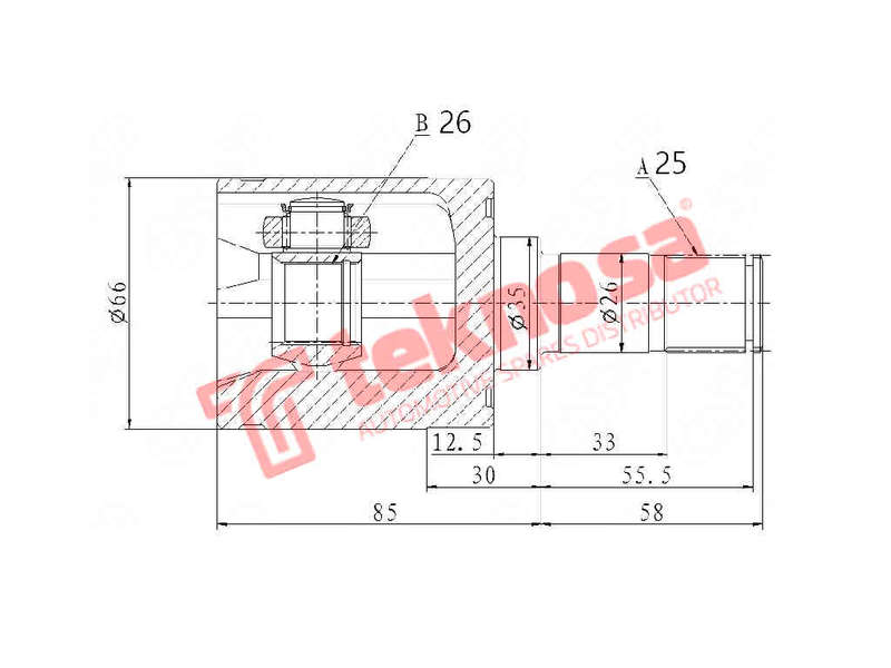 INNER CV JOINT - HO4028 (TEKNOSA)