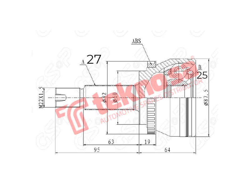 OUTER CV JOINT - HY3019A (TEKNOSA)