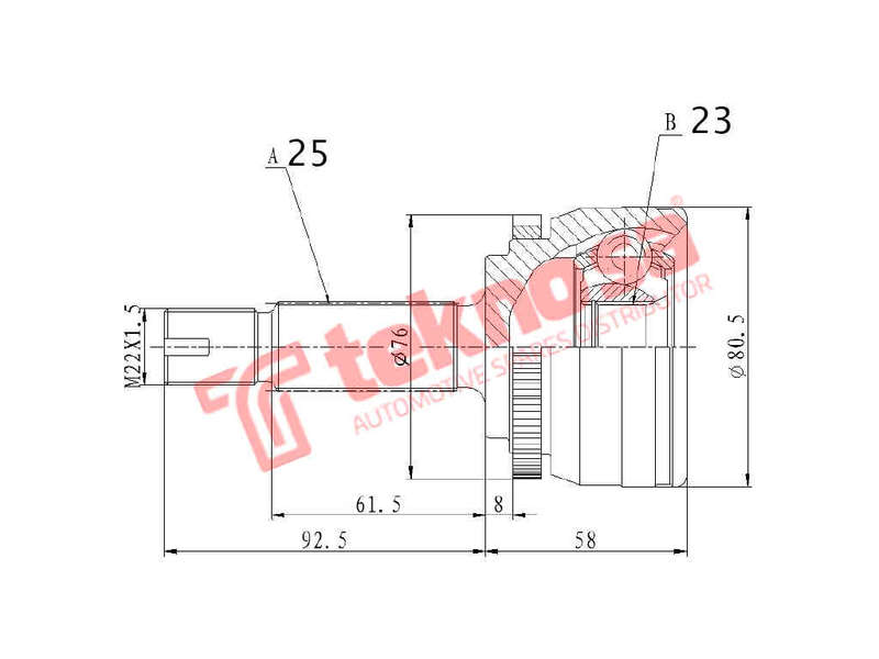 OUTER CV JOINT - HY3022A (TEKNOSA)