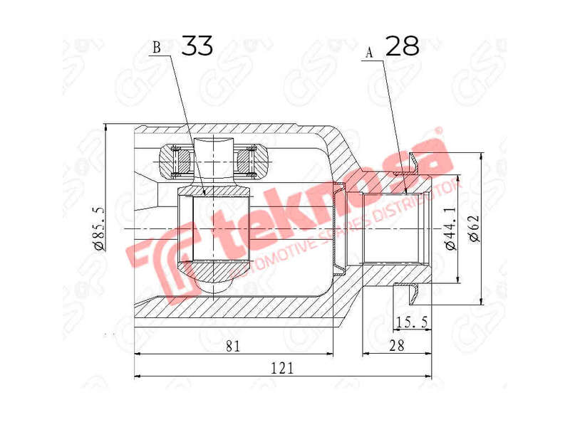 INNER CV JOINT - HY4025 (TEKNOSA)