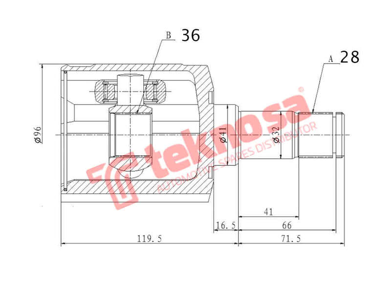INNER CV JOINT - HY4027 (TEKNOSA)
