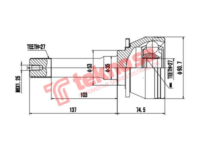 OUTER CV JOINT - IZ3001 (TEKNOSA)