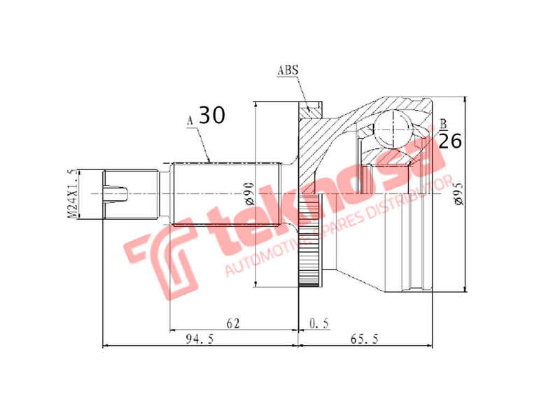 OUTER CV JOINT - KA3011A (TEKNOSA)