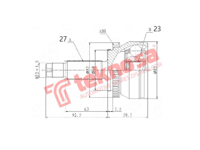 OUTER CV JOINT - KA3014A (TEKNOSA)
