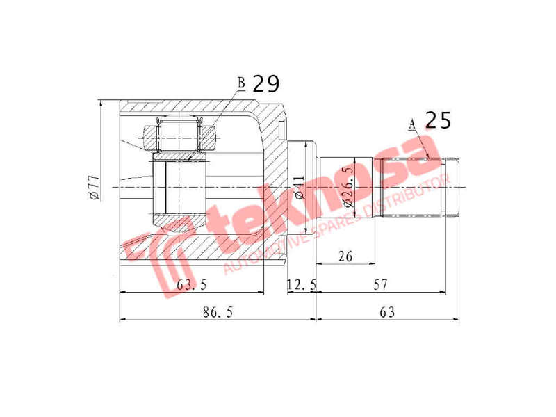 INNER CV JOINT - KA4015 (TEKNOSA)