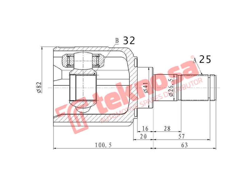 INNER CV JOINT - KA4017 (TEKNOSA)