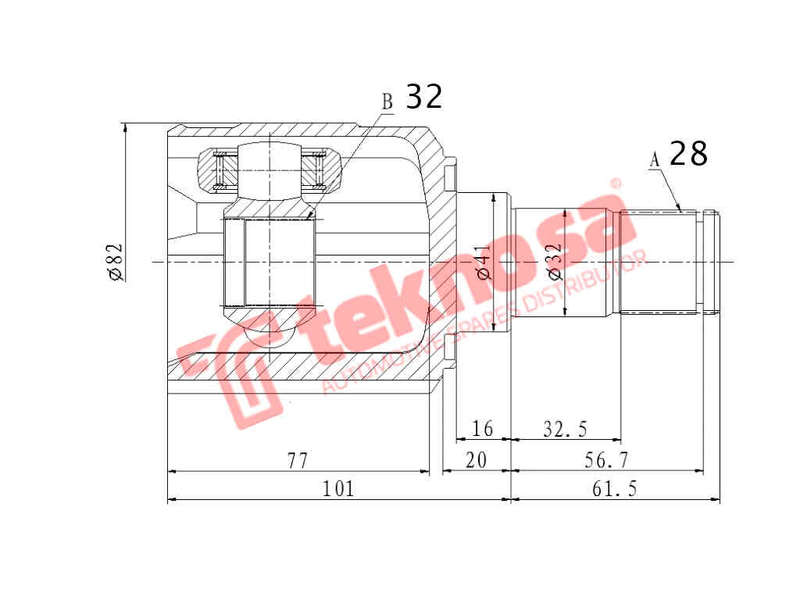 INNER CV JOINT - KA4018 (TEKNOSA)