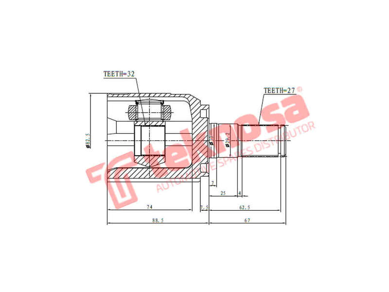 INNER CV JOINT - KA4019 (TEKNOSA)