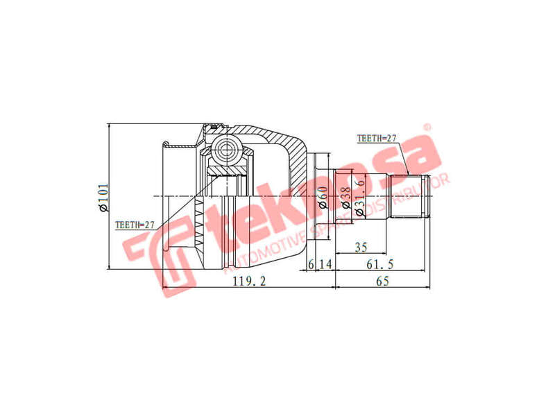 INNER CV JOINT - ME4012 (TEKNOSA)