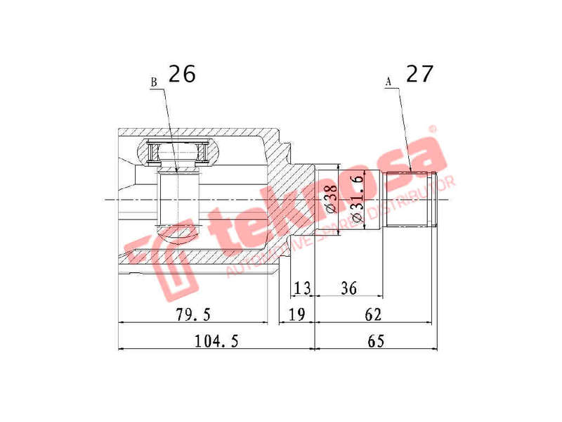 INNER CV JOINT - ME4015 (TEKNOSA)