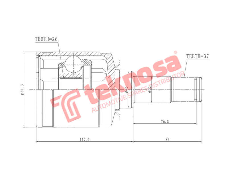 INNER CV JOINT - ME4018 (TEKNOSA)