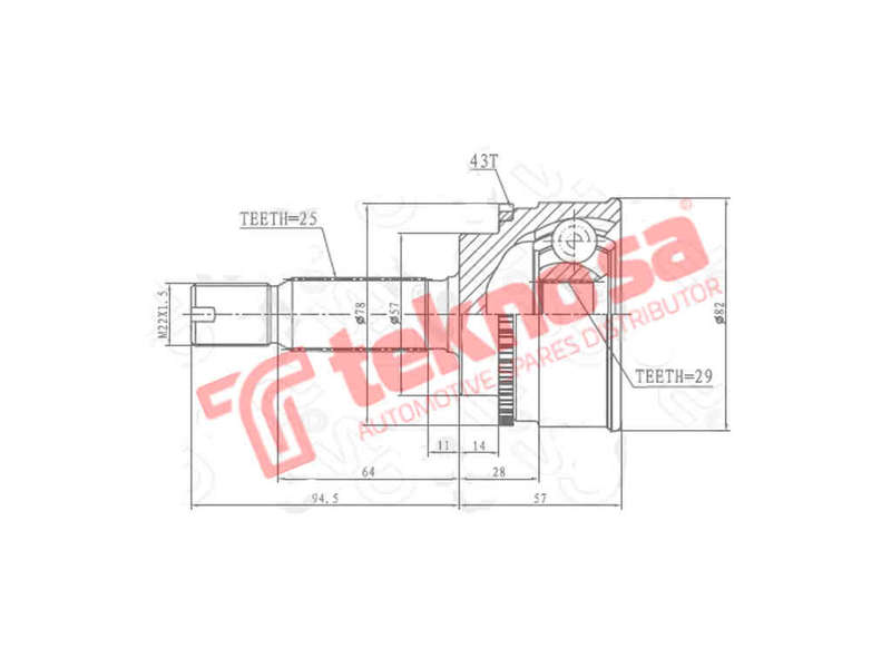 INNER CV JOINT - MI3003A (TEKNOSA)
