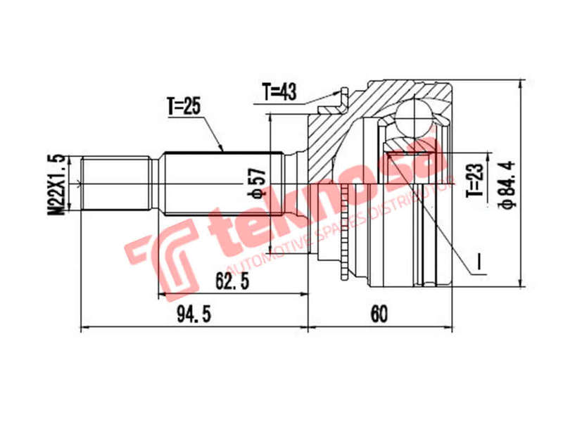 OUTER CV JOINT - MI3014A (TEKNOSA)