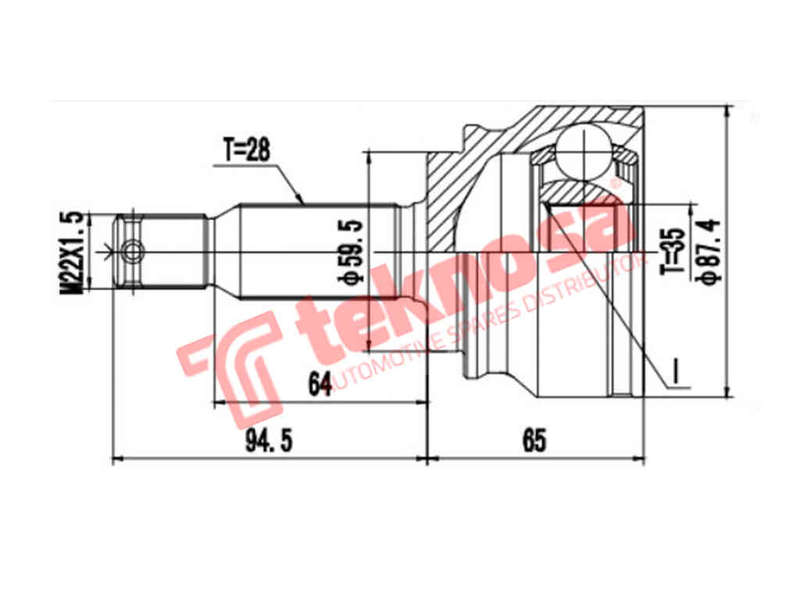 OUTER CV JOINT - MI3015 (TEKNOSA)