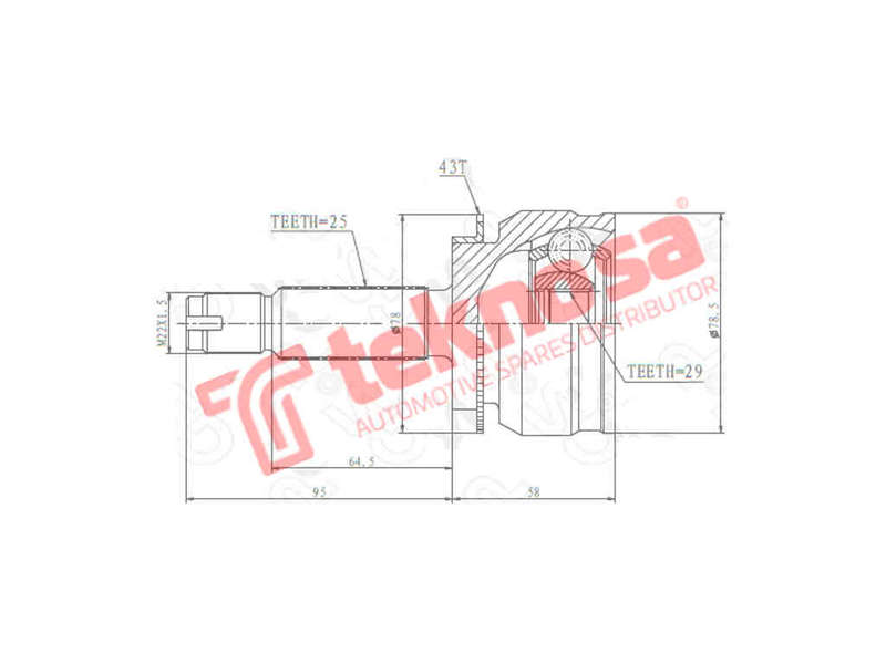 OUTER CV JOINT - MI3018A (TEKNOSA)